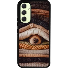 Coque Samsung Galaxy A54 5G - Silicone rigide noir Autumn 26 Dog under the covers
