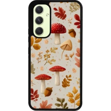 Coque Samsung Galaxy A54 5G - Silicone rigide noir Autumn 26 Mushrooms and leaves