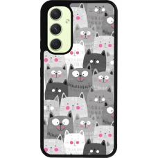 Samsung Galaxy A54 Case Hülle - Silikon schwarz Katzenschwärme