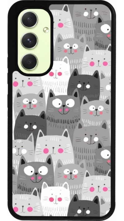 Samsung Galaxy A54 Case Hülle - Silikon schwarz Katzenschwärme