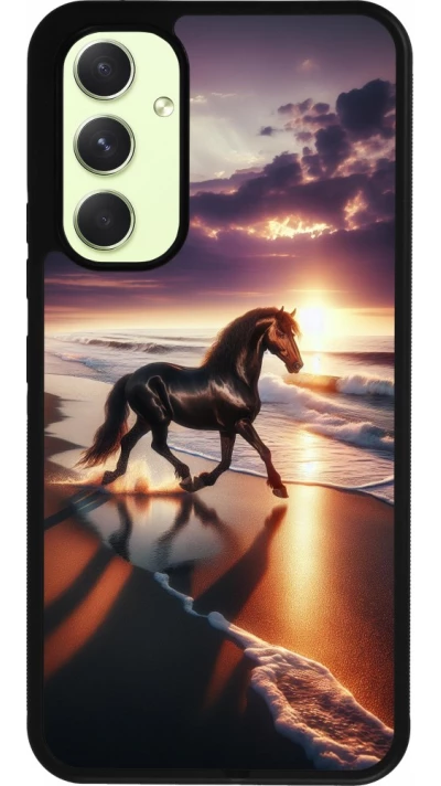 Samsung Galaxy A54 Case Hülle - Silikon schwarz Pferd majestätisch Strand