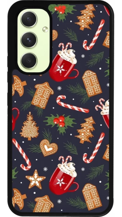 Samsung Galaxy A54 Case Hülle - Silikon schwarz Christmas 25 Pattern Gingerbread House