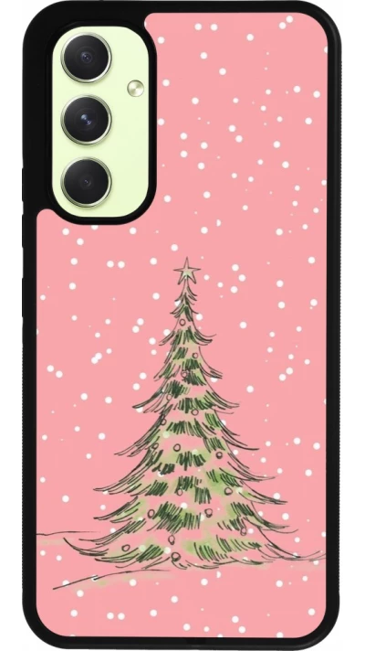 Samsung Galaxy A54 Case Hülle - Silikon schwarz Christmas 25 Pink Tree