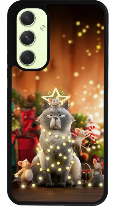 Samsung Galaxy A54 Case Hülle - Silikon schwarz Christmas 25 Xmas Cat