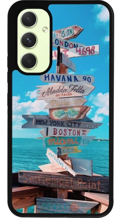Samsung Galaxy A54 Case Hülle - Silikon schwarz Cool Cities Directions