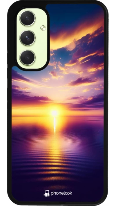 Samsung Galaxy A54 Case Hülle - Silikon schwarz Sonnenuntergang gelb violett