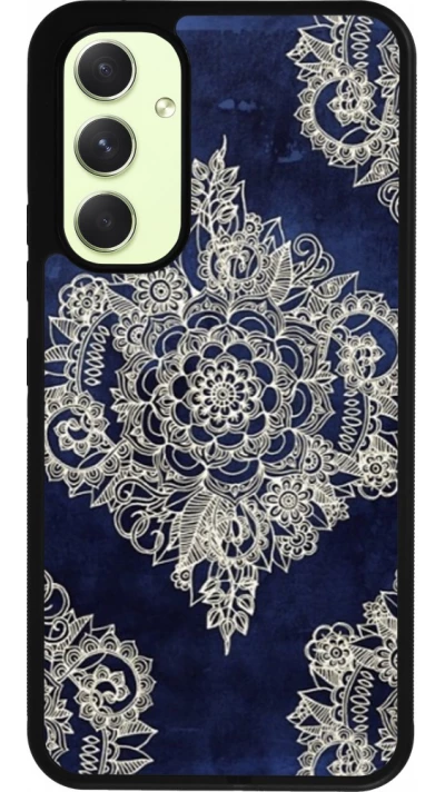 Samsung Galaxy A54 Case Hülle - Silikon schwarz Cream Flower Moroccan