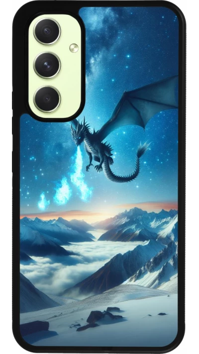 Samsung Galaxy A54 Case Hülle - Silikon schwarz Drache nächtliche Berg