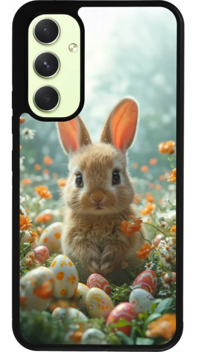 Samsung Galaxy A54 Case Hülle - Silikon schwarz Easter 2026 Rabbit in the garden