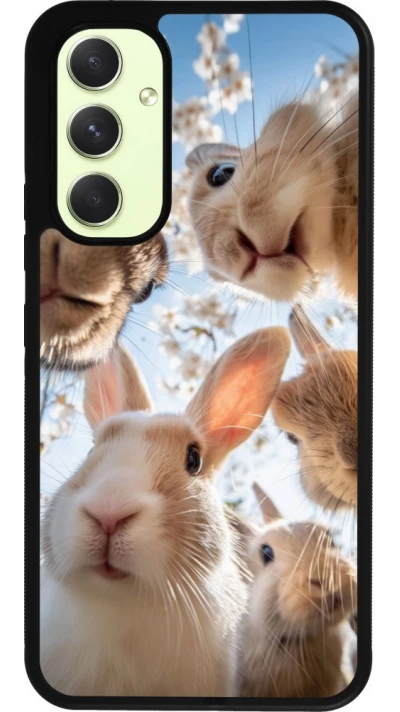 Samsung Galaxy A54 Case Hülle - Silikon schwarz Easter 2026 Rabbits