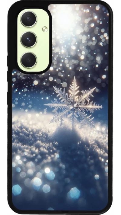 Samsung Galaxy A54 Case Hülle - Silikon schwarz Schneeflocke Solar Glanz