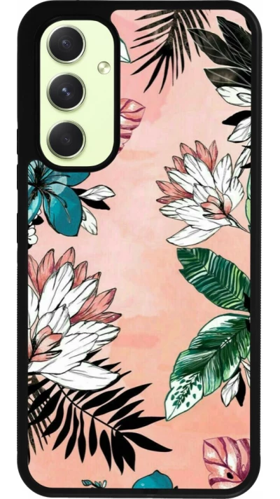 Samsung Galaxy A54 Case Hülle - Silikon schwarz Flowers Artprint