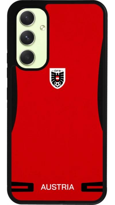 Coque Samsung Galaxy A54 5G - Silicone rigide noir Maillot de football Autriche 2026 personnalisable