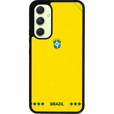 Coque Samsung Galaxy A54 5G - Silicone rigide noir Maillot de football Bresil 2026 personnalisable