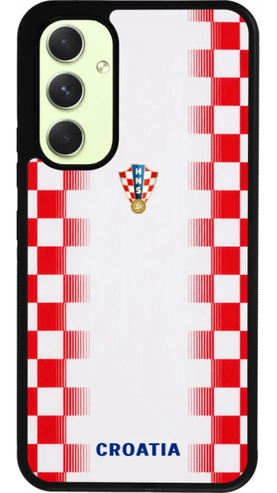 Coque Samsung Galaxy A54 5G - Silicone rigide noir Maillot de football Croatie 2026 personnalisable