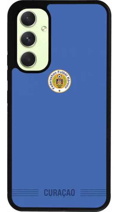 Coque Samsung Galaxy A54 5G - Silicone rigide noir Maillot de football Curaçao 2026 personnalisable