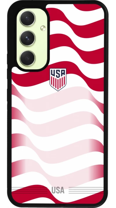 Coque Samsung Galaxy A54 5G - Silicone rigide noir Maillot de football États-Unis 2026 personnalisable