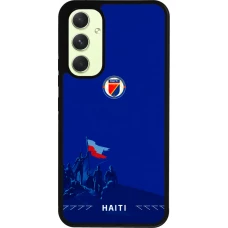 Coque Samsung Galaxy A54 5G - Silicone rigide noir Maillot de football Haiti 2026 personnalisable