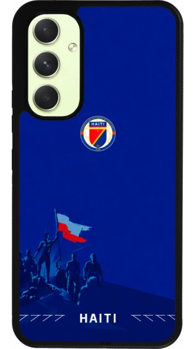 Coque Samsung Galaxy A54 5G - Silicone rigide noir Maillot de football Haiti 2026 personnalisable