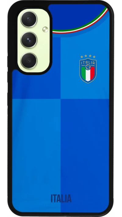 Coque Samsung Galaxy A54 5G - Silicone rigide noir Maillot de football Italie 2022 personnalisable
