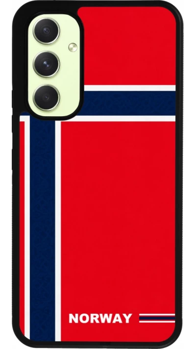 Coque Samsung Galaxy A54 5G - Silicone rigide noir Maillot de football Norvège 2026 personnalisable