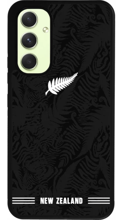 Coque Samsung Galaxy A54 5G - Silicone rigide noir Maillot de football Nouvelle-Zélande 2026 personnalisable