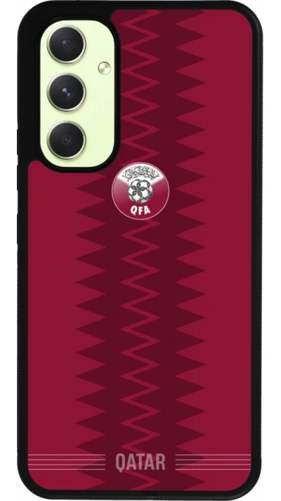 Coque Samsung Galaxy A54 5G - Silicone rigide noir Maillot de football Qatar 2026 personnalisable