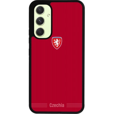 Coque Samsung Galaxy A54 5G - Silicone rigide noir Maillot de football Répuplique Tchèque 2026 personnalisable