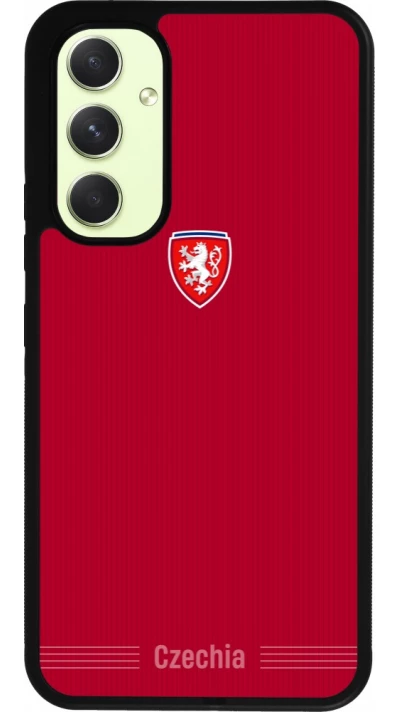 Coque Samsung Galaxy A54 5G - Silicone rigide noir Maillot de football Répuplique Tchèque 2026 personnalisable