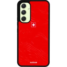 Coque Samsung Galaxy A54 5G - Silicone rigide noir Maillot de football Suisse 2026 personnalisable