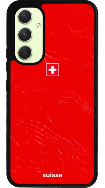 Coque Samsung Galaxy A54 5G - Silicone rigide noir Maillot de football Suisse 2026 personnalisable