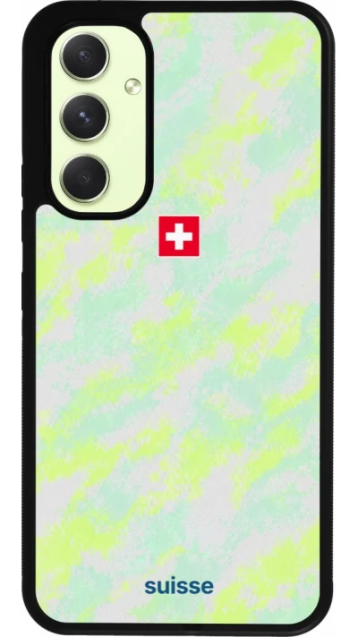 Coque Samsung Galaxy A54 5G - Silicone rigide noir Maillot de football Suisse Away 2026 personnalisable