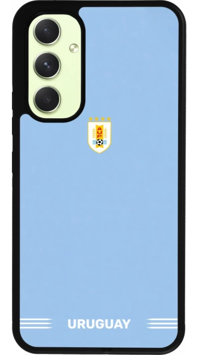 Coque Samsung Galaxy A54 5G - Silicone rigide noir Maillot de football Uruguay 2026 personnalisable