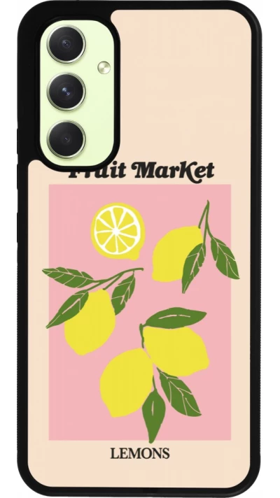 Samsung Galaxy A54 Case Hülle - Silikon schwarz Fruit market lemons 2026