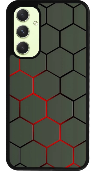 Samsung Galaxy A54 Case Hülle - Silikon schwarz Geometric Line red