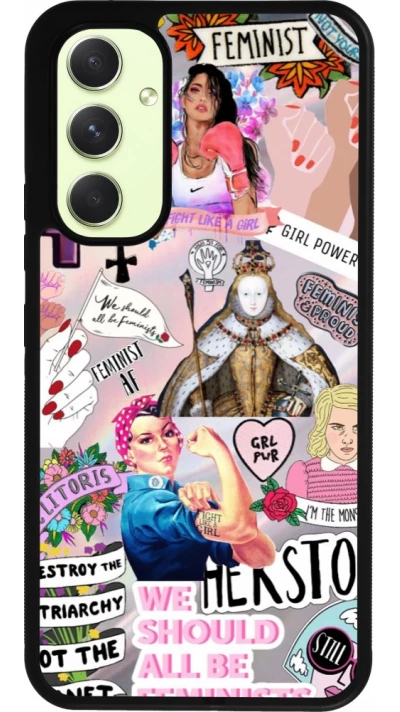 Samsung Galaxy A54 Case Hülle - Silikon schwarz Girl Power Collage