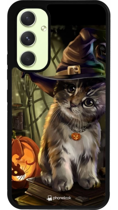 Samsung Galaxy A54 Case Hülle - Silikon schwarz Halloween 21 Witch cat