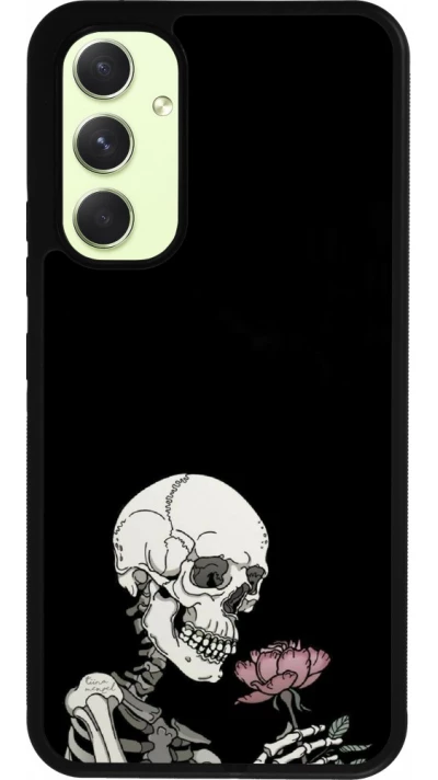 Samsung Galaxy A54 Case Hülle - Silikon schwarz Halloween 2023 rose and skeleton