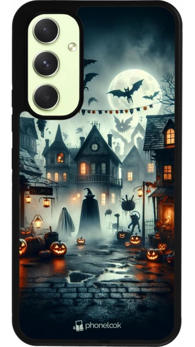 Coque Samsung Galaxy A54 5G - Silicone rigide noir Halloween Spookville