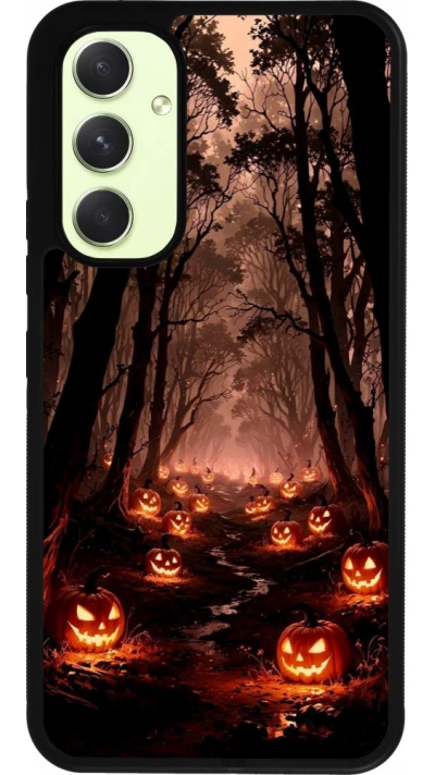 Samsung Galaxy A54 Case Hülle - Silikon schwarz Halloween 2025 Road of Terrifying Pumpkins