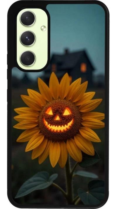 Coque Samsung Galaxy A54 5G - Silicone rigide noir Halloween 2026 Evil Sunflower