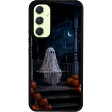 Coque Samsung Galaxy A54 5G - Silicone rigide noir Halloween 2026 Ghost on a swing