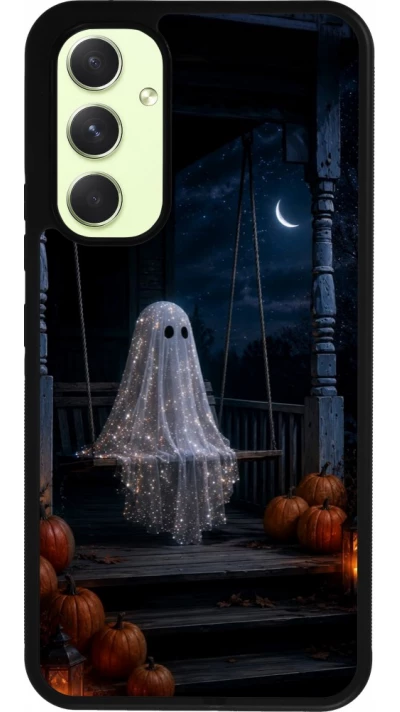 Coque Samsung Galaxy A54 5G - Silicone rigide noir Halloween 2026 Ghost on a swing