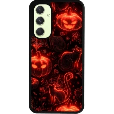 Coque Samsung Galaxy A54 5G - Silicone rigide noir Halloween 2026 Pattern Halloween