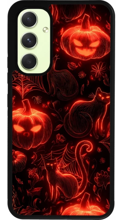 Coque Samsung Galaxy A54 5G - Silicone rigide noir Halloween 2026 Pattern Halloween