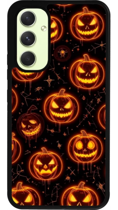 Coque Samsung Galaxy A54 5G - Silicone rigide noir Halloween 2026 Pattern Pumpkins