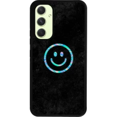Coque Samsung Galaxy A54 5G - Silicone rigide noir Happy smiely irisé