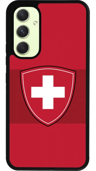 Coque Samsung Galaxy A54 5G - Silicone rigide noir Hockey World Championship Ecusson Suisse
