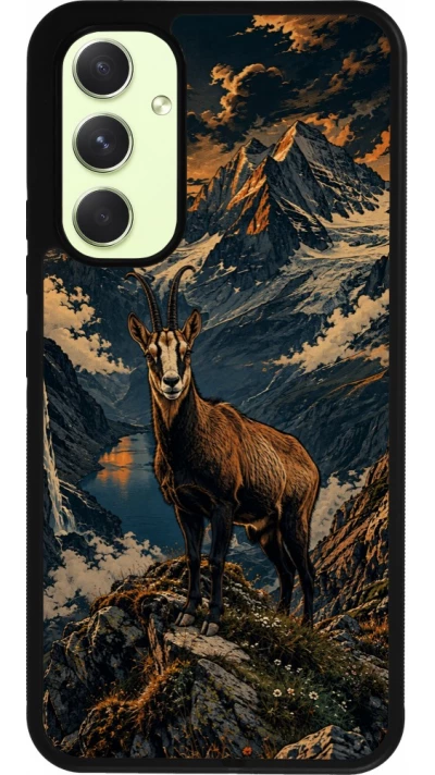 Coque Samsung Galaxy A54 5G - Silicone rigide noir Linocut Chamois