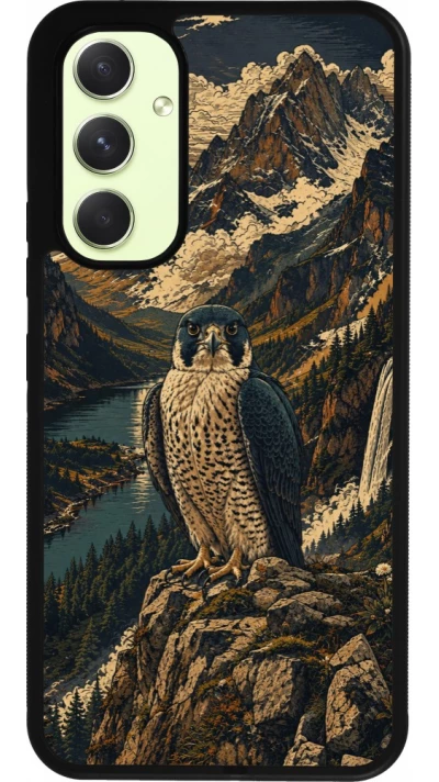 Coque Samsung Galaxy A54 5G - Silicone rigide noir Linocut Faucun pèlerin